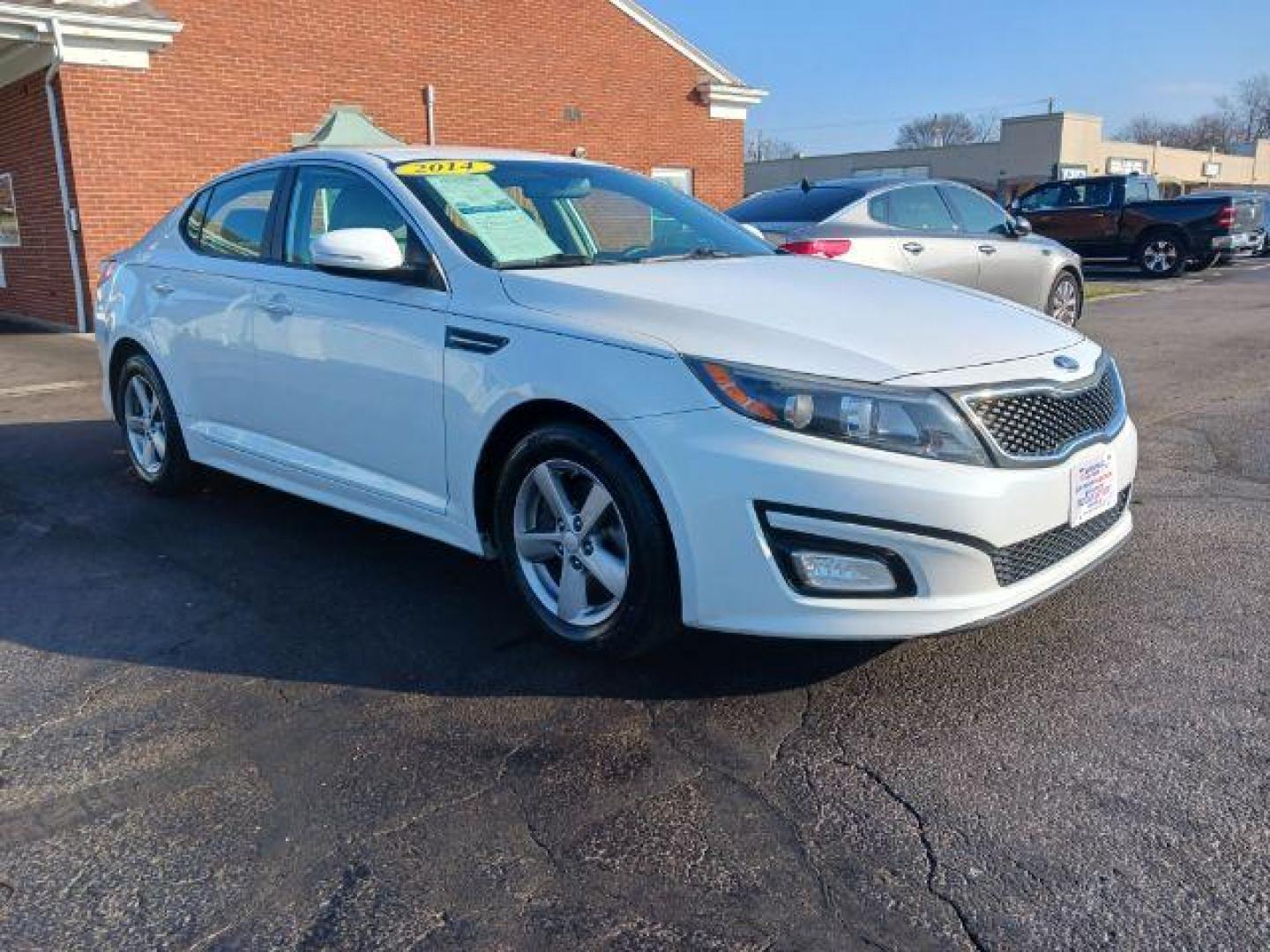 2014 Snow White Pearl Kia Optima LX (5XXGM4A75EG) with an 2.4L L4 DOHC 16V engine, 6-Speed Automatic transmission, located at 4508 South Dixie Dr, Moraine, OH, 45439, (937) 908-9800, 39.689976, -84.218452 - Photo#0