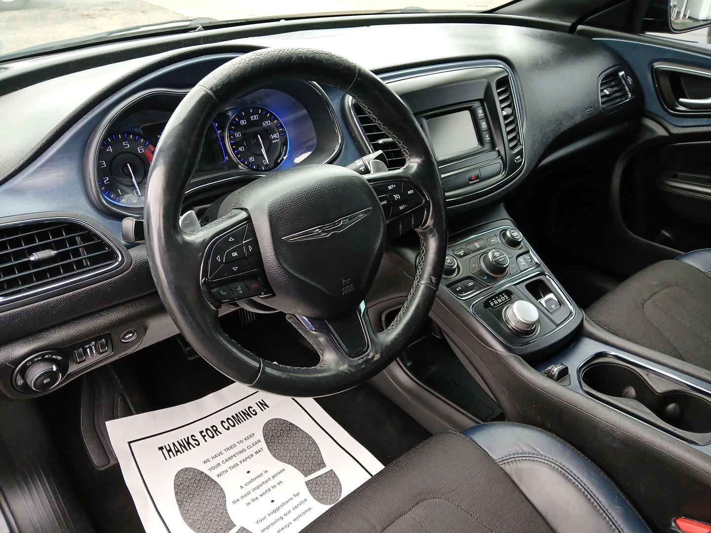 2015 Black Clearcoat Chrysler 200 S (1C3CCCBB8FN) with an 2.4L L4 DOHC 16V engine, 9-Speed Automatic transmission, located at 880 E. National Road, Vandalia, OH, 45377, (937) 908-9800, 39.891918, -84.183594 - Photo#8