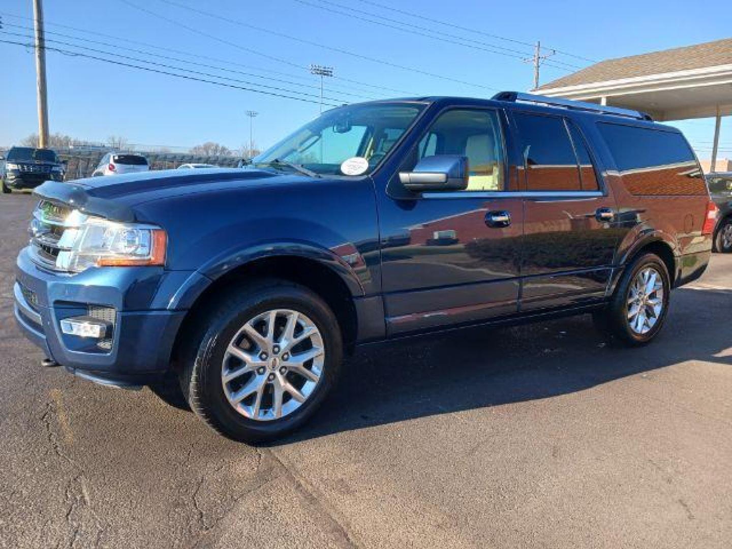 2015 Blue Jeans Metallic Ford Expedition EL Limited 4WD (1FMJK2AT6FE) with an 3.5L V6 DOHC 24V FFV engine, 6-Speed Automatic transmission, located at 1230 East Main St, Xenia, OH, 45385, (937) 908-9800, 39.688026, -83.910172 - Photo#2