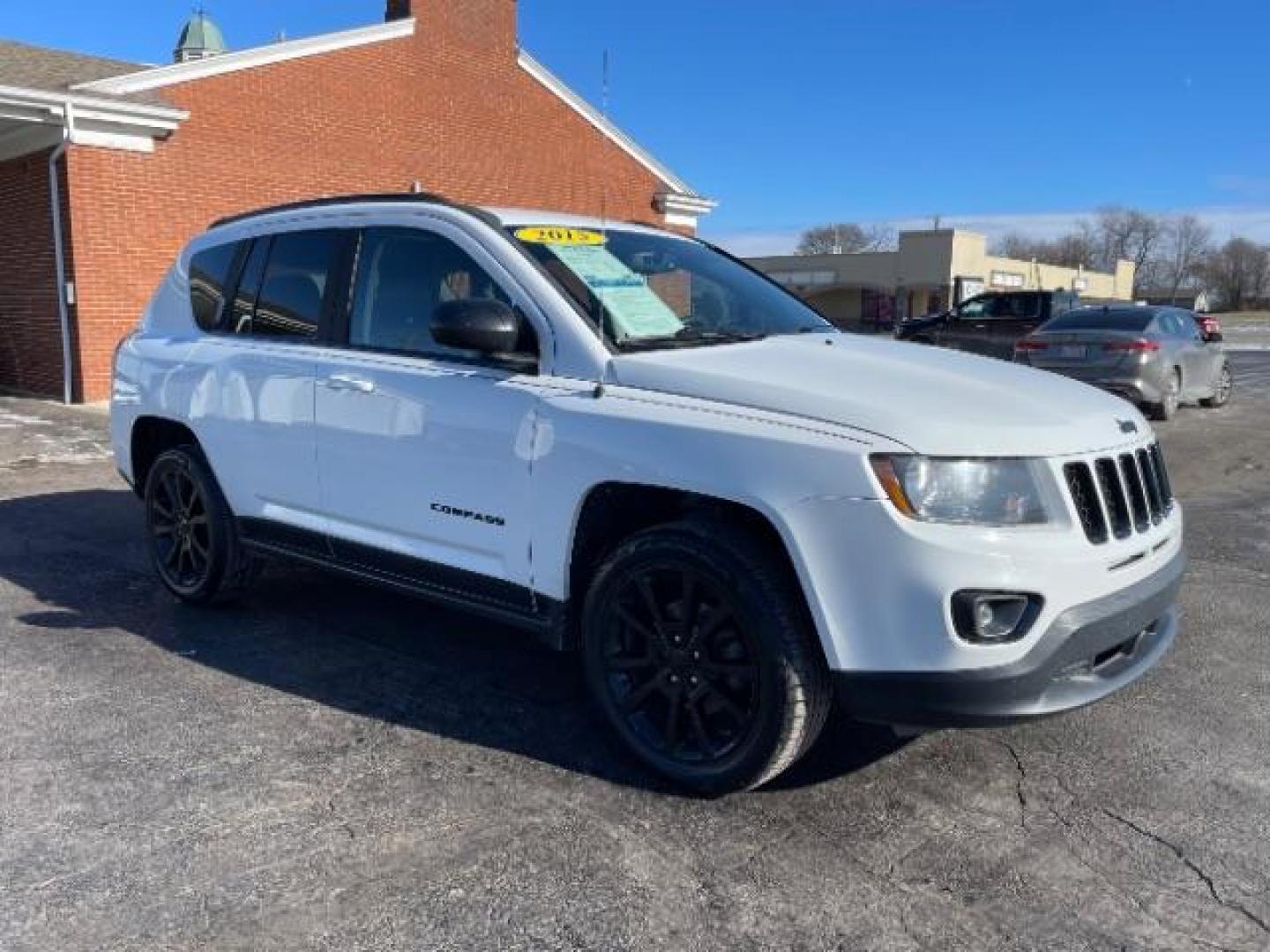 2015 Bright White Clear Coat Jeep Compass Sport 4WD (1C4NJDBB4FD) with an 2.4L L4 DOHC 16V engine, located at 1184 Kauffman Ave, Fairborn, OH, 45324, (937) 908-9800, 39.807072, -84.030914 - Photo#0