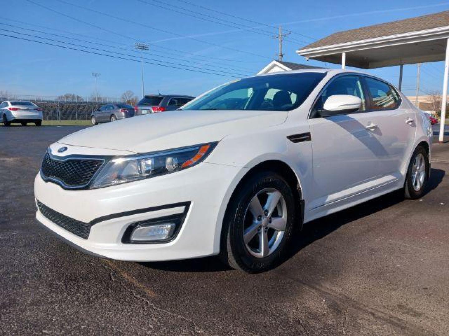 2015 Snow White Pearl Kia Optima LX (KNAGM4A71F5) with an 2.4L L4 DOHC 16V engine, 6-Speed Automatic transmission, located at 4508 South Dixie Dr, Moraine, OH, 45439, (937) 908-9800, 39.689976, -84.218452 - Photo#2