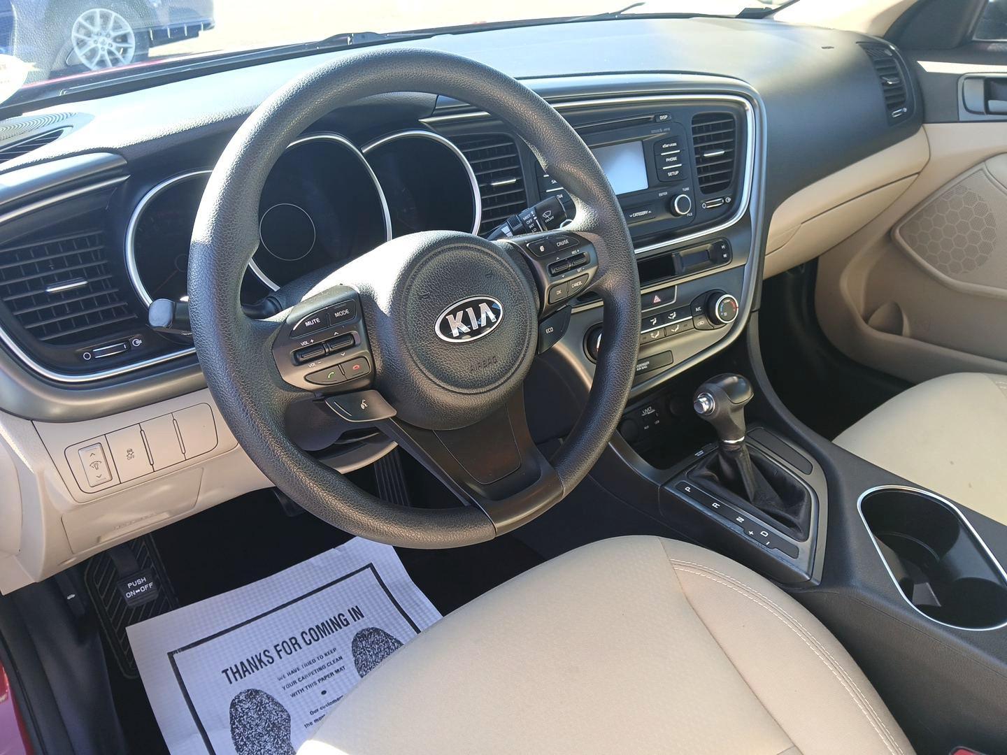 2015 Dark Cherry Kia Optima LX (5XXGM4A72FG) with an 2.4L L4 DOHC 16V engine, 6-Speed Automatic transmission, located at 8750 N County Rd 25A, Piqua, OH, 45356, (937) 908-9800, 40.164391, -84.232513 - Photo#8