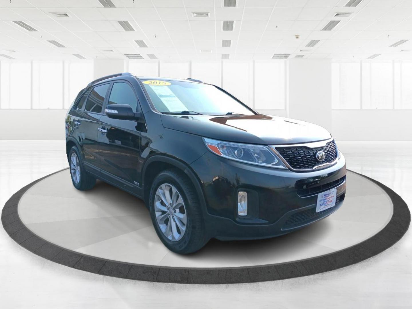 2015 Ebony Black Kia Sorento (5XYKUDA73FG) with an 3.3L V6 DOHC 24V engine, 6-Speed Automatic transmission, located at 1951 S Dayton Lakeview Rd., New Carlisle, OH, 45344, (937) 908-9800, 39.890999, -84.050255 - Photo#0