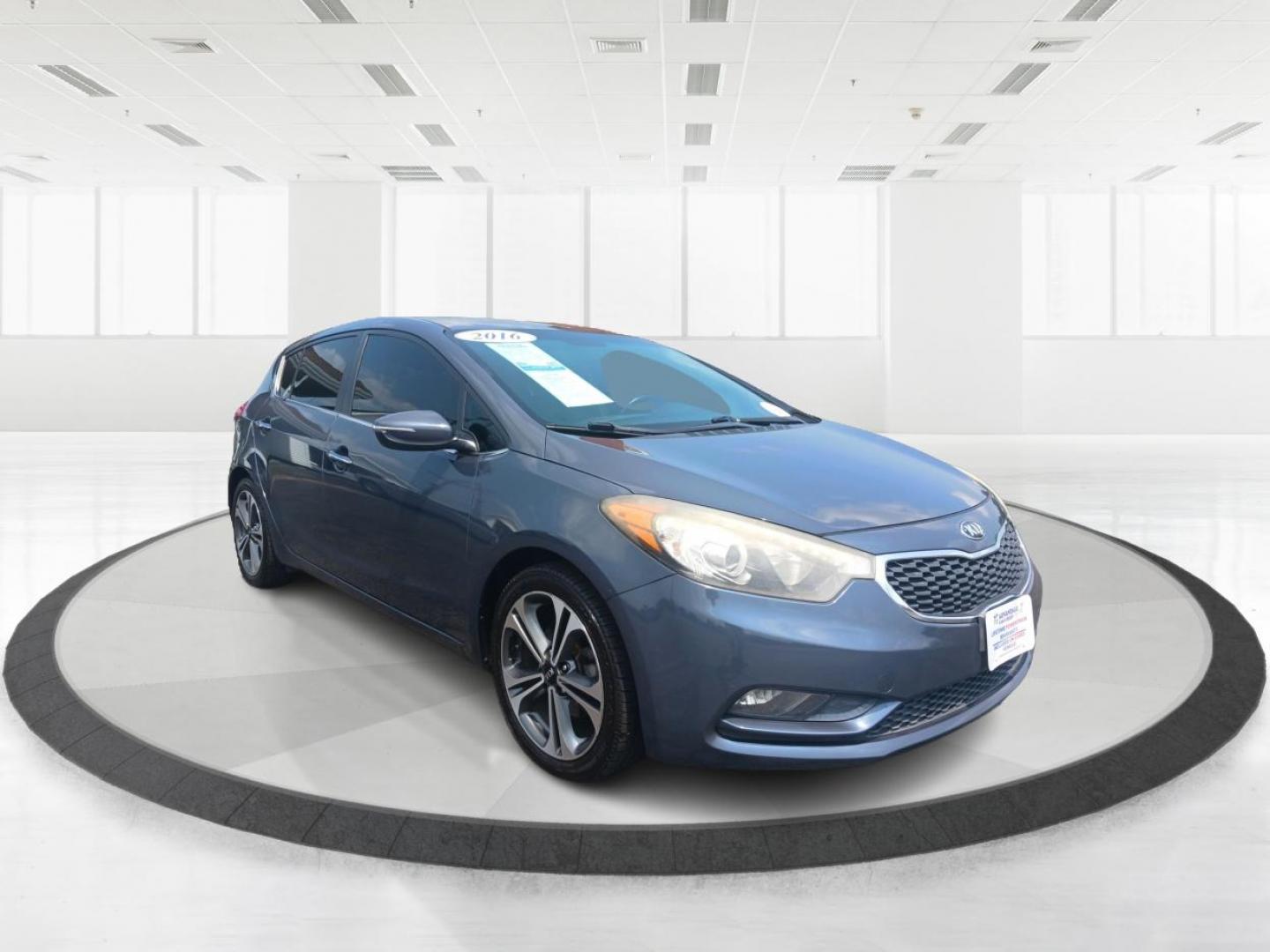 2016 Steel Blue Kia Forte 5-Door (KNAFX5A89G5) with an 2.0L L4 DOHC 16V engine, 6-Speed Automatic transmission, located at 1230 East Main St, Xenia, OH, 45385, (937) 908-9800, 39.688026, -83.910172 - Photo#0