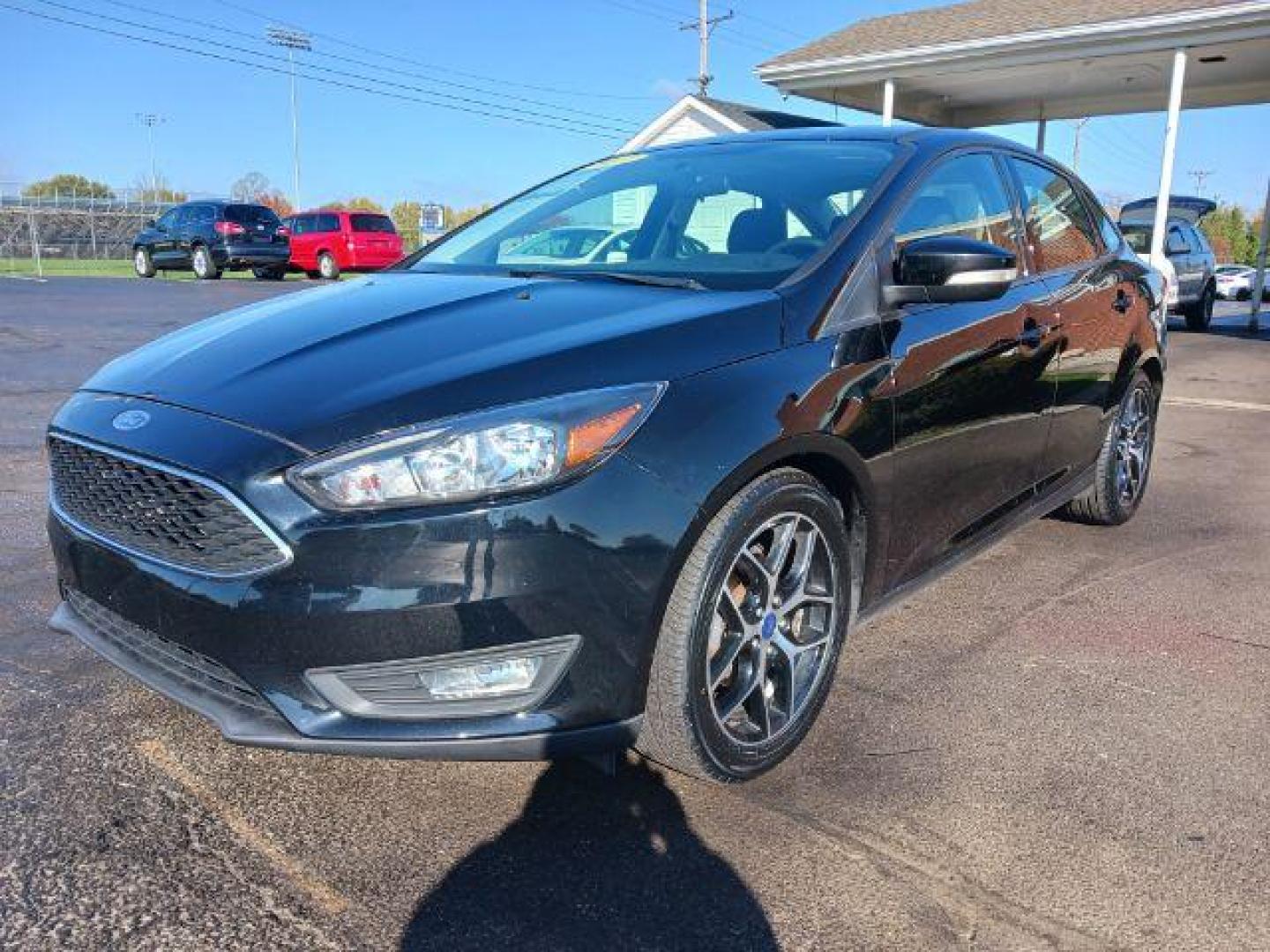 2017 Shadow Black Ford Focus SEL Sedan (1FADP3H2XHL) with an 2.0L L4 DOHC 16V engine, located at 880 E. National Road, Vandalia, OH, 45377, (937) 908-9800, 39.891918, -84.183594 - Photo#2